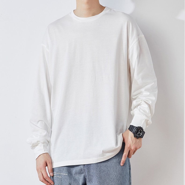 Áo thun dài tay cổ tròn nam, chất thun cotton đẹp dáng ôm nhẹ phù hợp cho nam | BigBuy360 - bigbuy360.vn