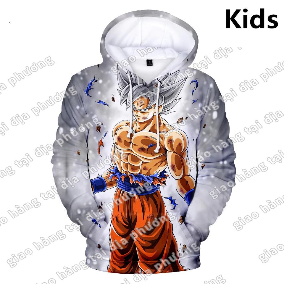 Siêu rẻ ☍Áo Khoác Hoodie Họa Tiết Son Goku Cho Nam Từ 2 Đến 13 Tuổi