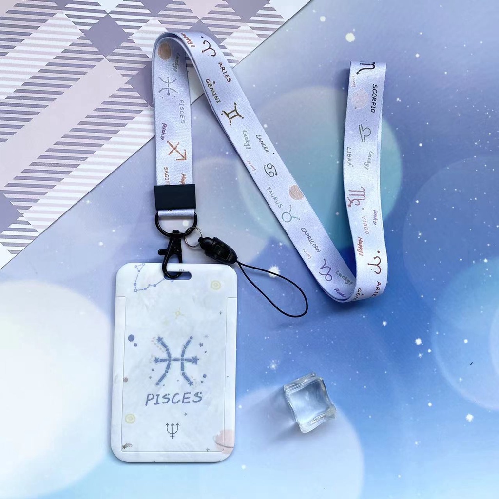 Vỏ Silicon Đựng Thẻ ID Và Dây Đeo Tùy Chỉnh 12 Cung Hoàng Đạo Phổ Biến Ins