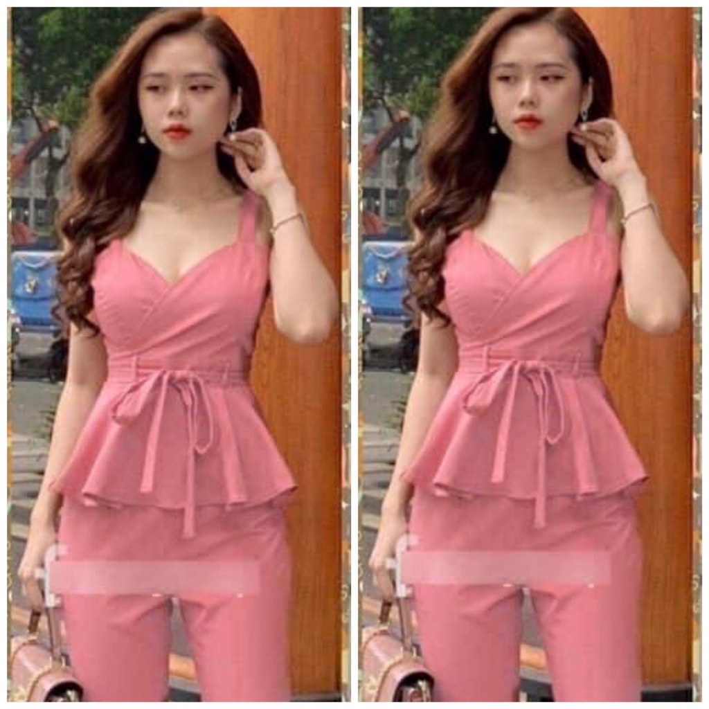 set bộ nữ thun cát 2 dây duyên dáng