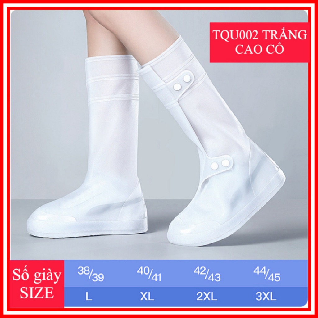 Ủng Đi Mưa Silicon Thời Trang, Bọc Giày Dép Đi Mưa Bằng Ủng Cao Su Chống Trơn Trượt Cao Cấp