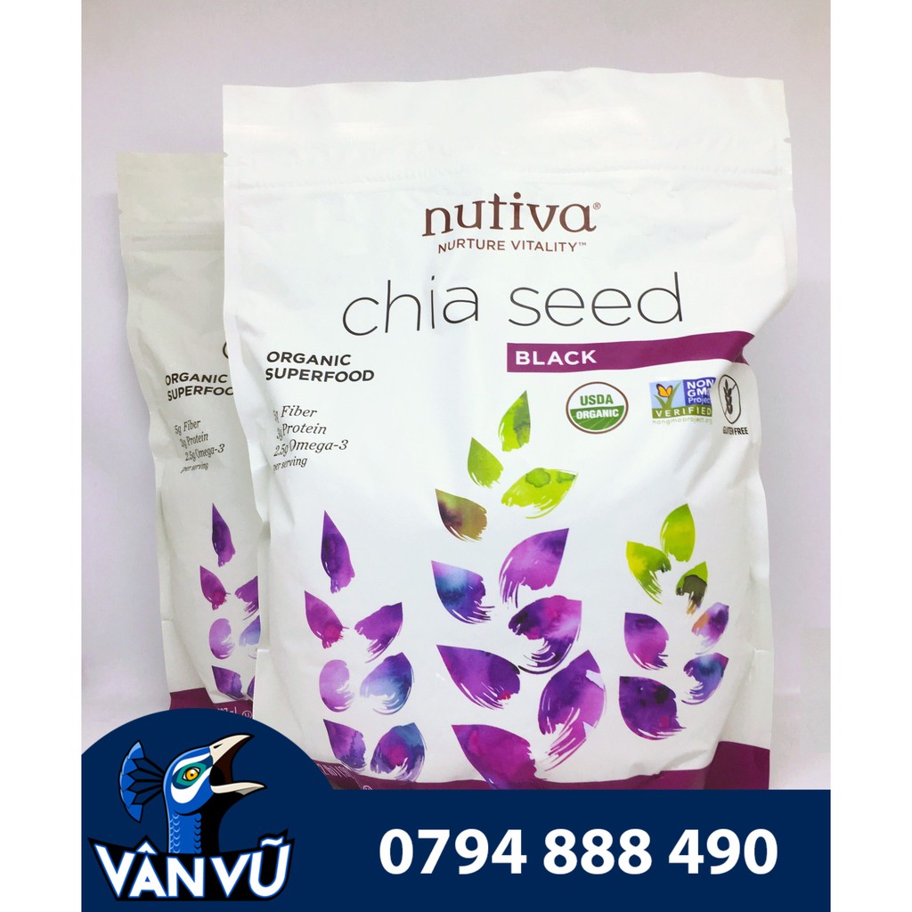 Hạt Chia Mỹ Cao Cấp Nutiva Chia Seed Organic 907g (Hàng Nhập Khẩu)