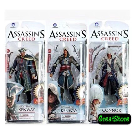 ( HÀNG SẴN ) MÔ HÌNH NHÂN VẬT Assassin's creed 4 HAYTHAM KENWAY, EDWARD KENWAY, CONNOR NECA CỬ ĐỘNG ĐƯỢC