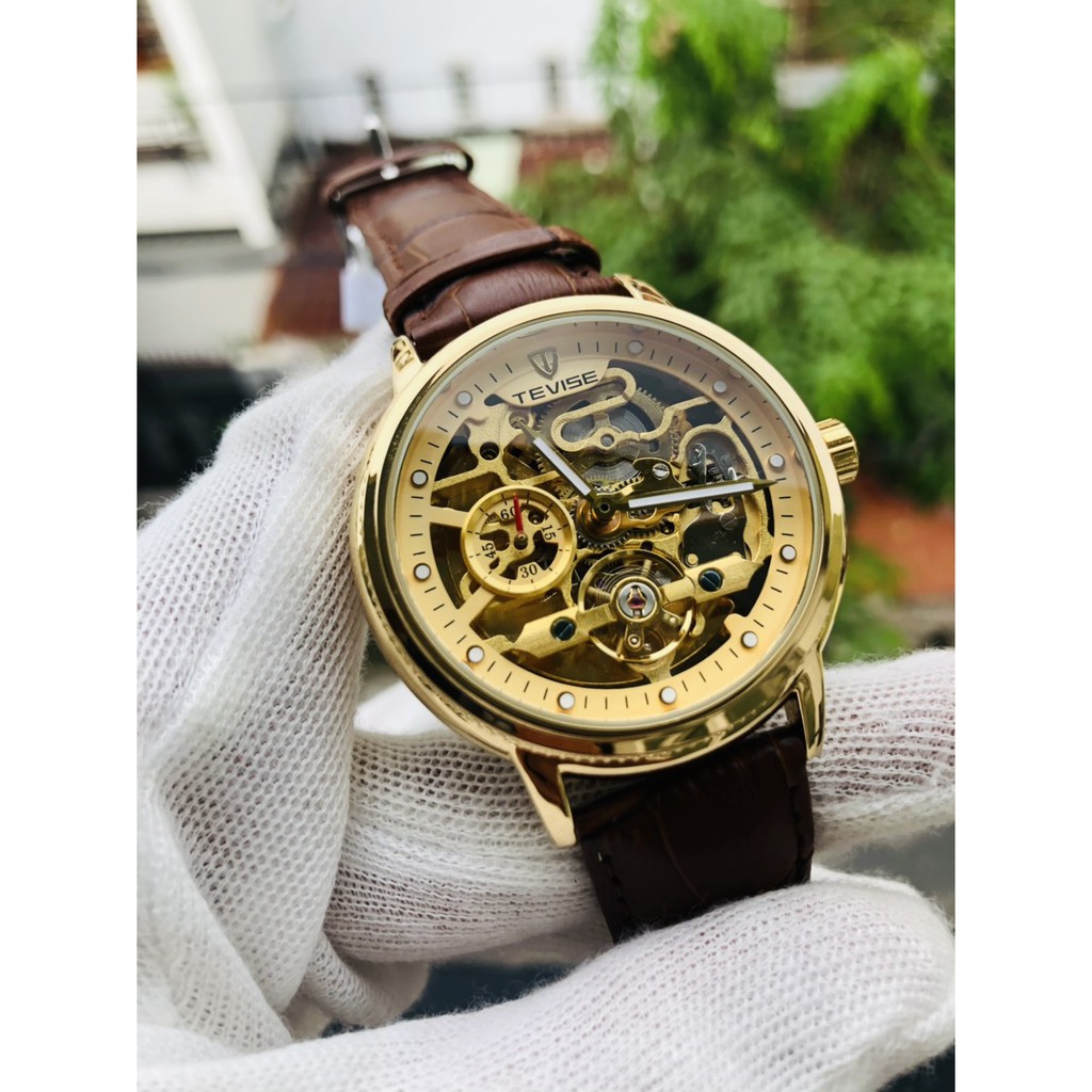 ĐỒNG HỒ CƠ LỘ MÁY NAM TEVISE T612B DÂY DA CAO CẤP CHÍNH HÃNG