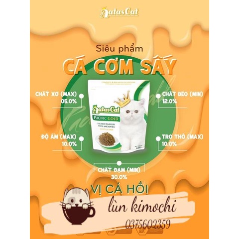 Hạt cá cơm sấy mix 1.2kg Aatas Cat