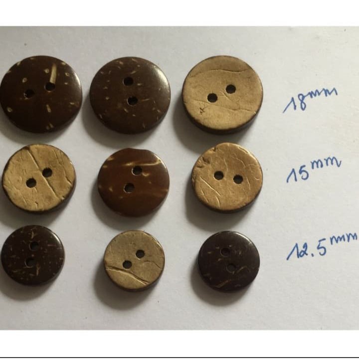 10-50 nút gỗ dừa size 12.5/15/18mm