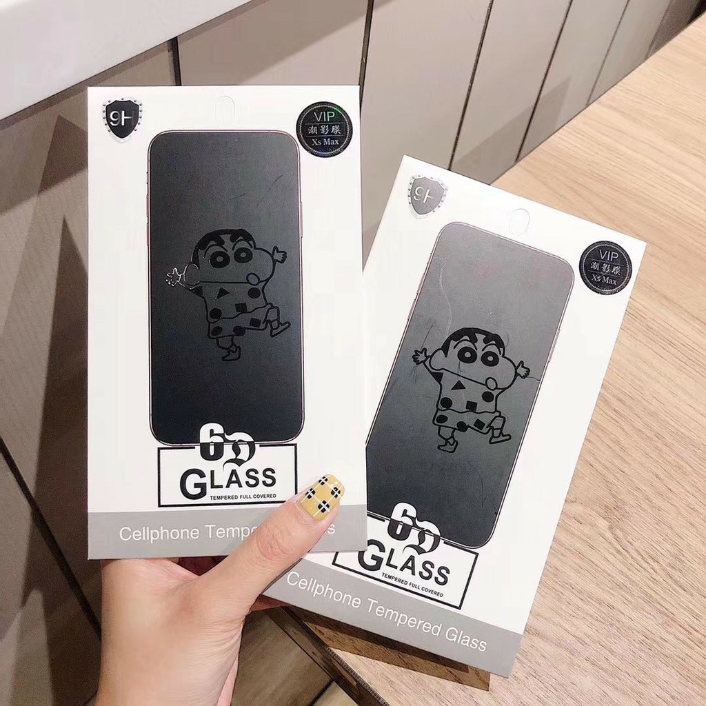 Phim dán bảo vệ màn hình in hoạt họa cậu bé bút chì Shin-chan cho Iphone 11 Pro Max Xr 8 7 Plus