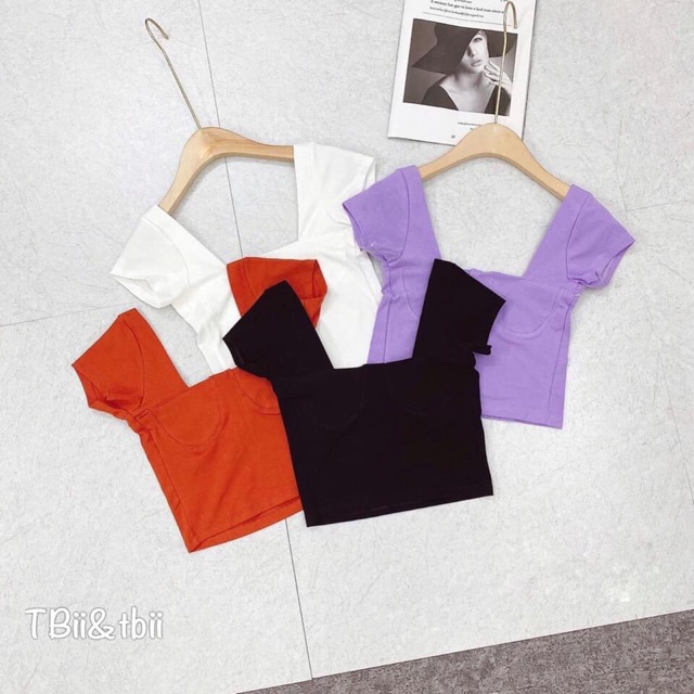 Xả hàng - Áo thun kiểu cúp ngực dáng croptop form ôm sexxy - NhiNhi Shop