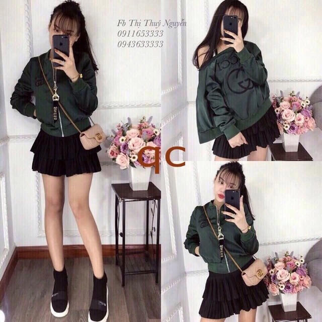 Áo khoác dù nữ in chữ G sau lưng- ảnh thật | BigBuy360 - bigbuy360.vn