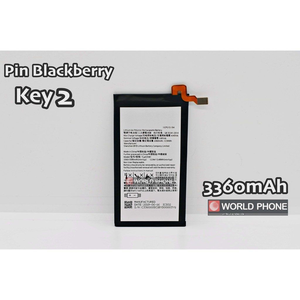 Pin zin Điện thoại Blackberry Key2, zin chính hãng, Pin BB Key2