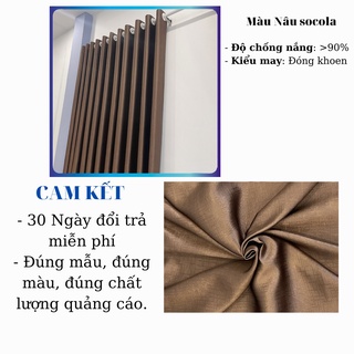 Rèm cửa chống nắng màu nâu socola, nhiều kích thước, shop remcuamia