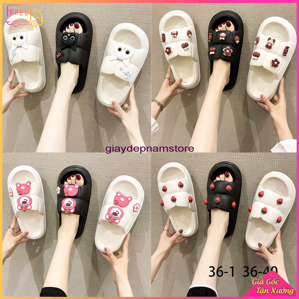 Dép EVA Nũ HÀNG LOẠI 1, Dép Bánh Mì quai ngang Chao đế cảo đúc nguyên khối đi trong nhà siêu cute chống trơn mua hè 2023