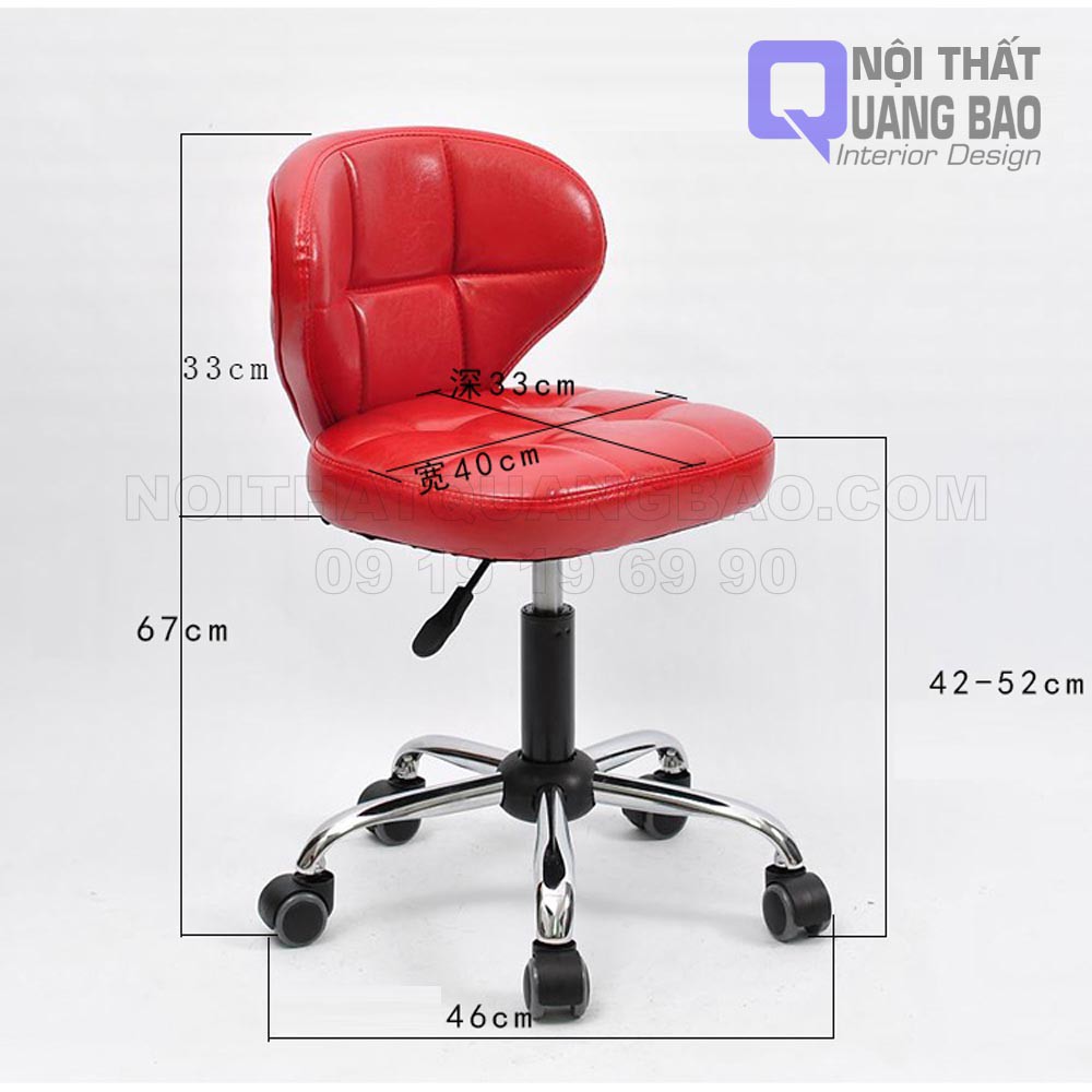 Ghế Bar Lưng Bọc Da Pu Cao Cấp, Chân Sắt Xoay Sơn Đen Hoặc Xi Mạ Có Nâng Hạ (QB-NT- GB09) | BigBuy360 - bigbuy360.vn
