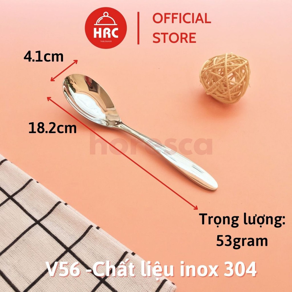 Thìa inox 304, muỗng ăn cơm inox cao cấp V56 V57