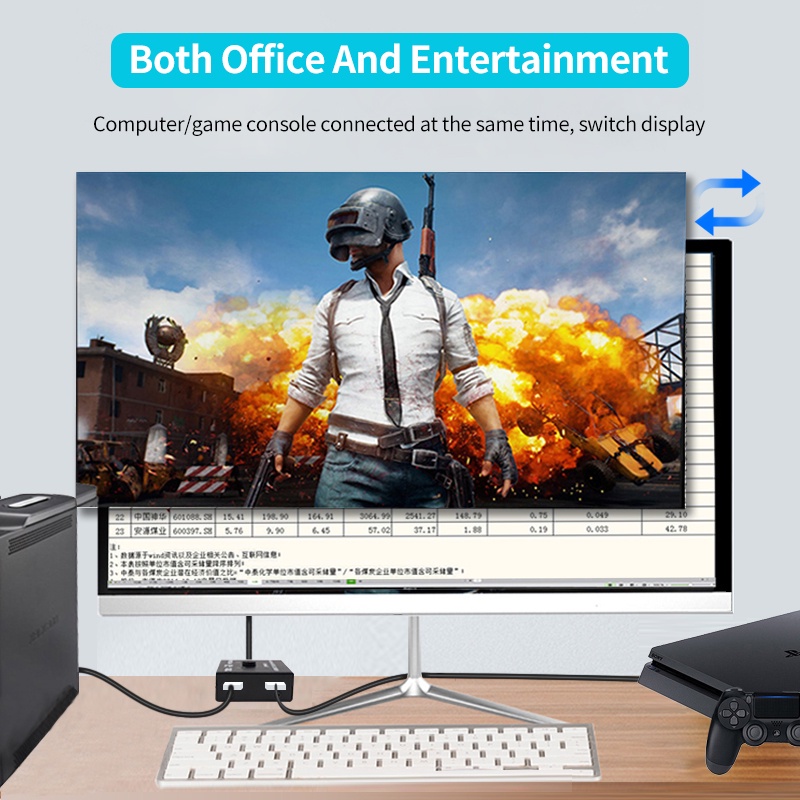 Bộ ChuyểN ĐổI HDMI 4K 2 CổNg 1x 2/2x1 KVM Hỗ Trợ Ultra HD 4K 3D HDR HDCP Cho PS4 Xbox HDTV