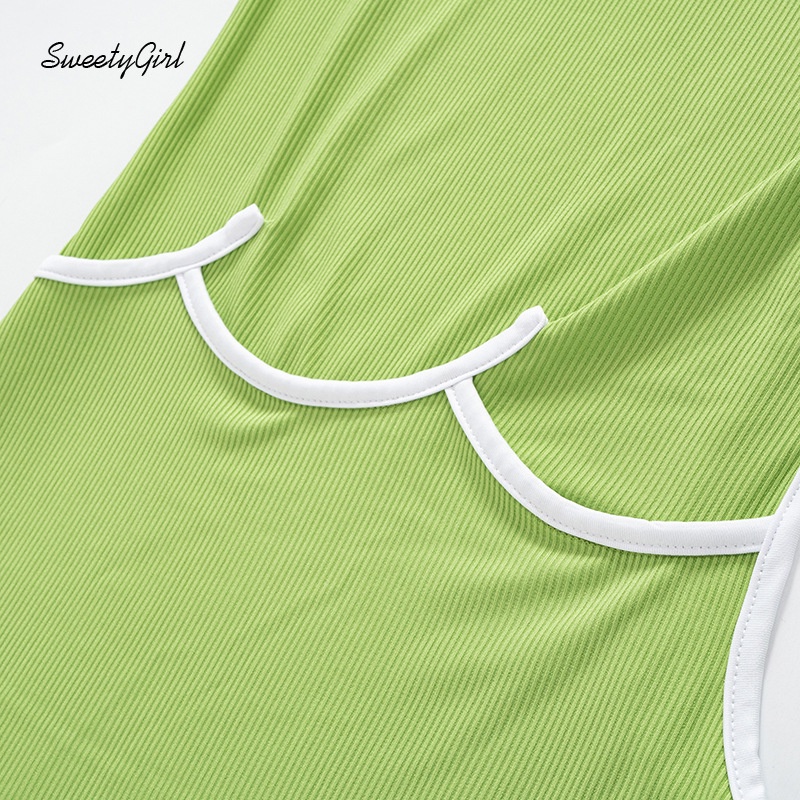 Đầm Maxi Tay Ngắn Cổ Tròn Màu Tương Phản Thời Trang 2022 Quyến Rũ Cho Nữ