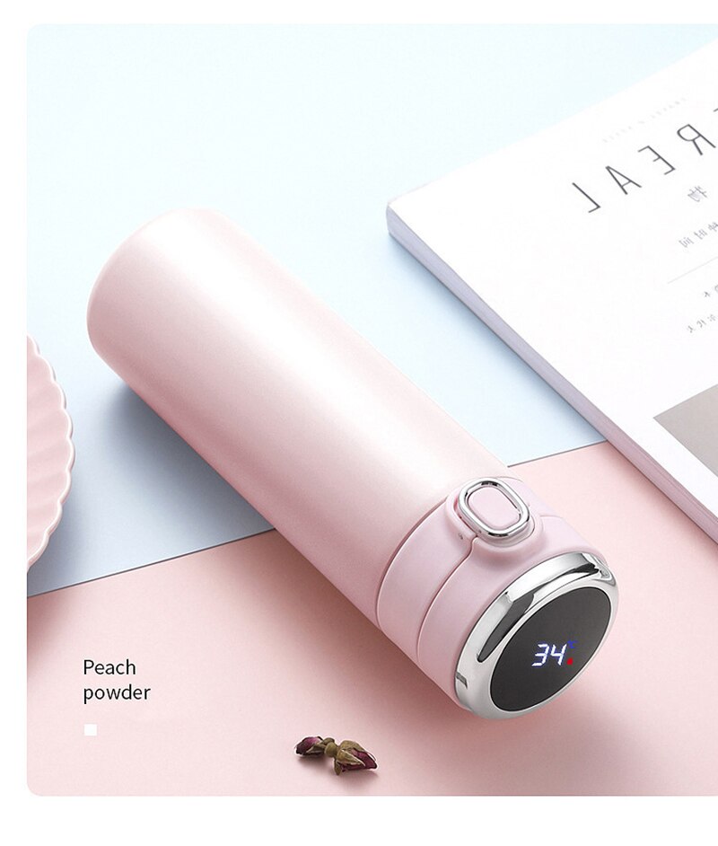 420ml Smart Thermos Temperature Display Bounce Vacuum Flask Thermal Mug Coffee Tea Thermo Bottle Christmas Gift Water Bottle