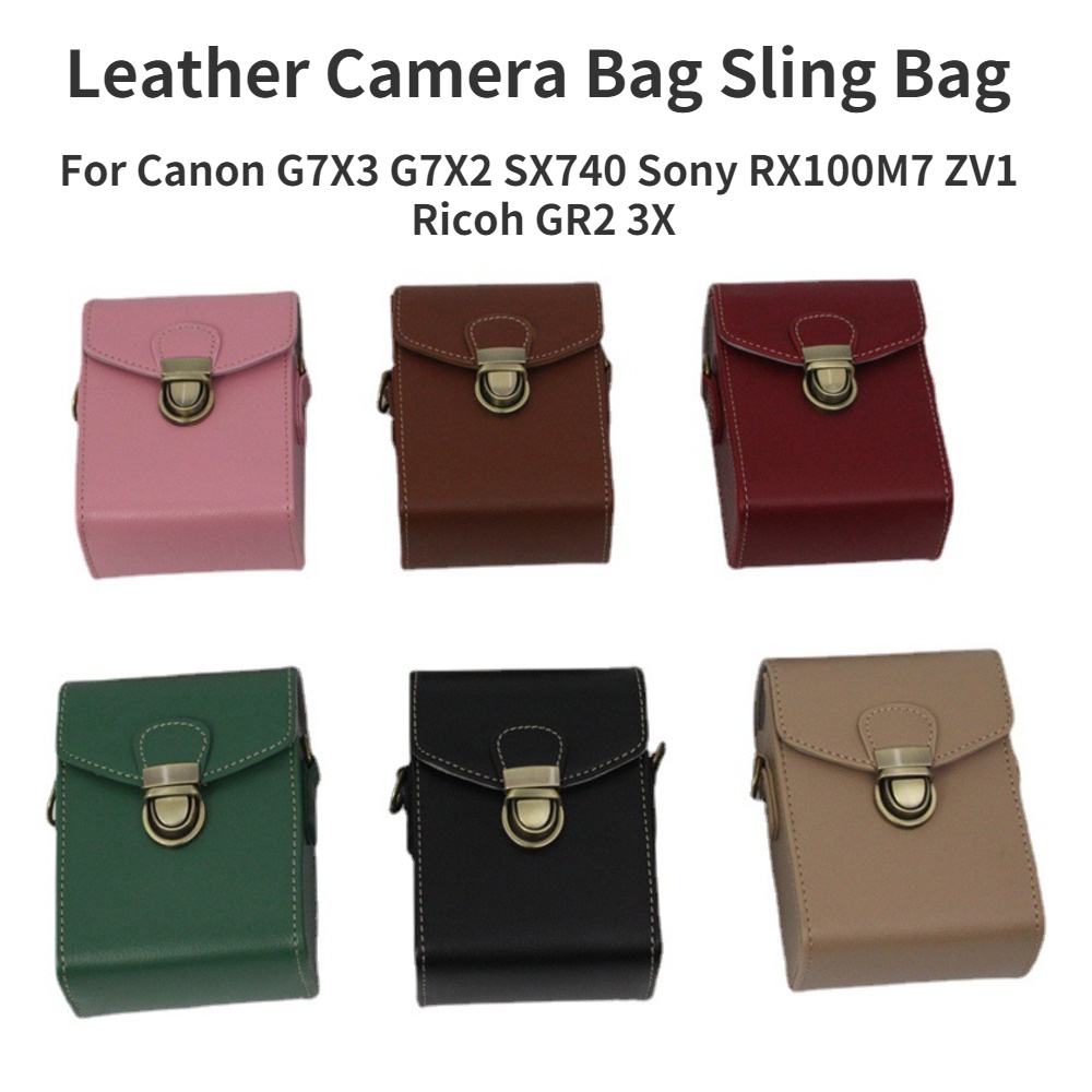 Ốp Da Đựng Máy Ảnh Canon G7X3 G7X2 SX740 RX100 M7 ZV1 Ricoh GR2 3X