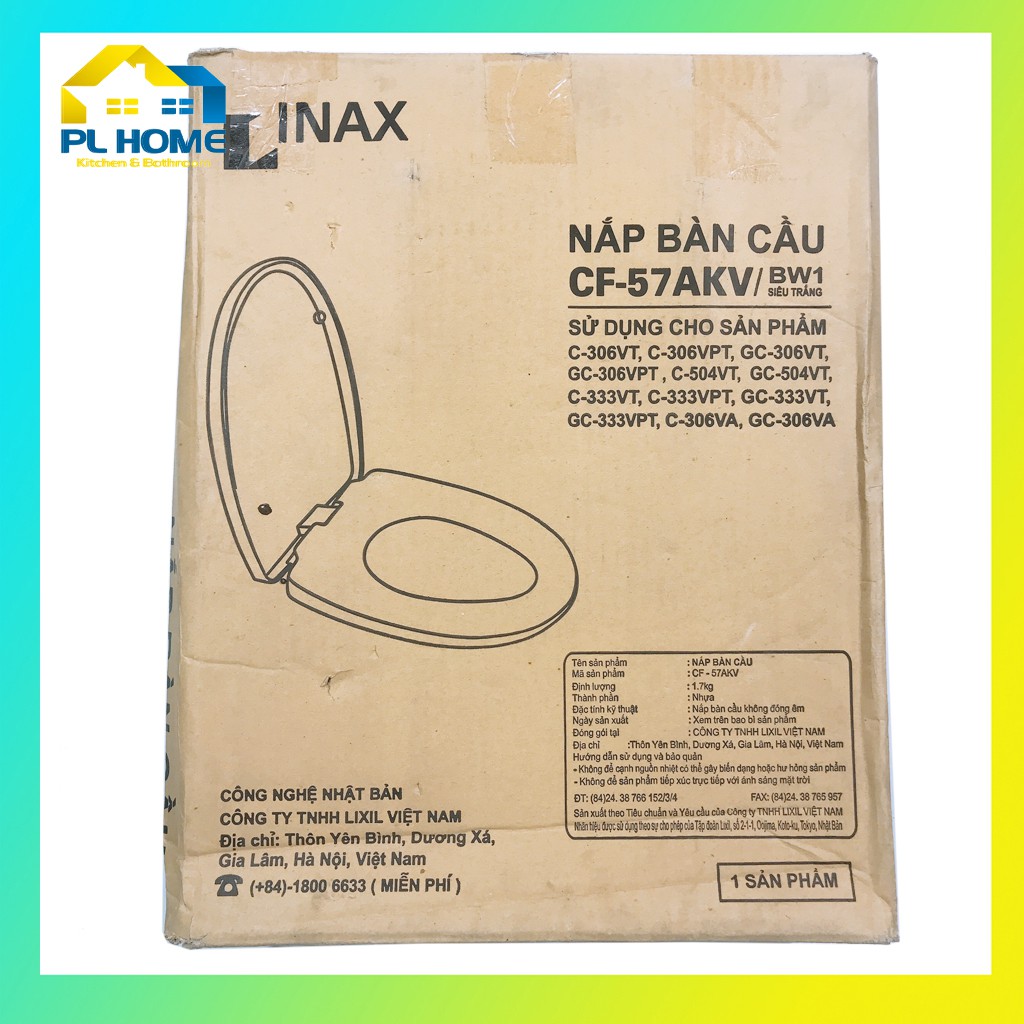 Nắp bồn cầu LInax CF-57 chính hãng, thay thế cầu C306, C504, C333