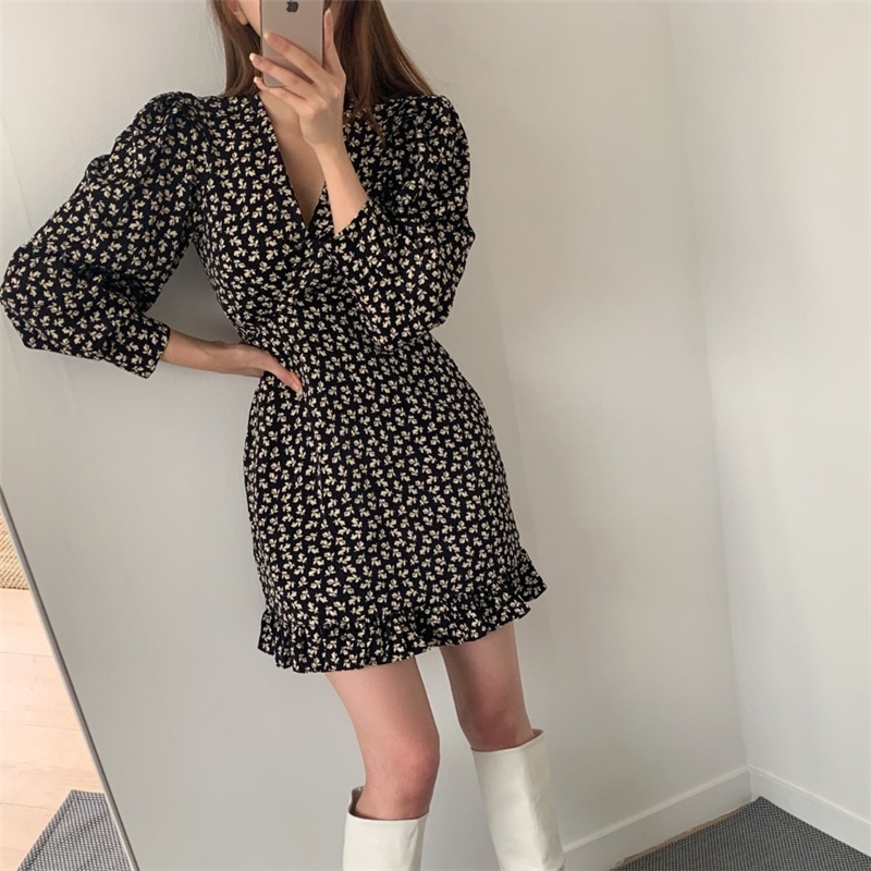 Đầm Tay Ngắn Màu Đen Thời Trang Mùa Hè Dành Cho Nữ