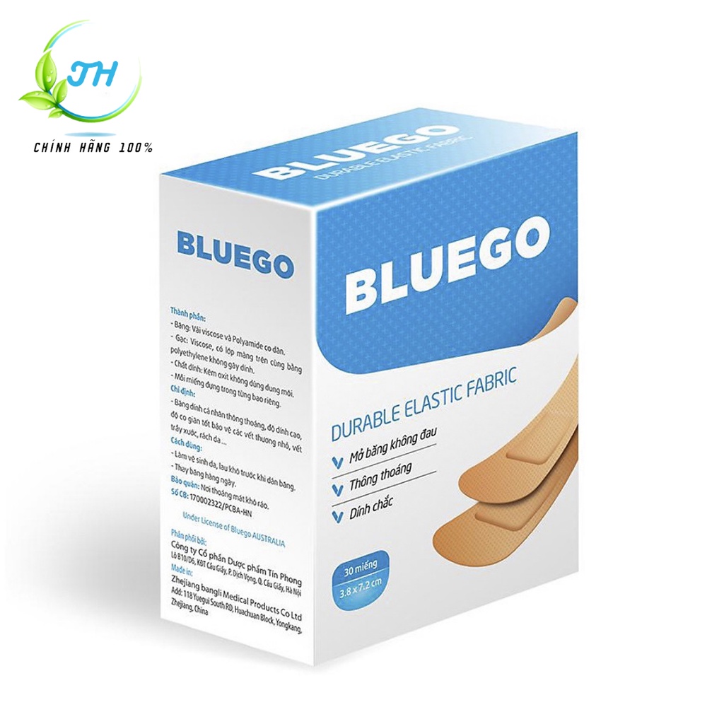 Băng keo cá nhân Bluego - Hộp 102 miếng - Sơ cứu đứt tay, viết thương nhỏ