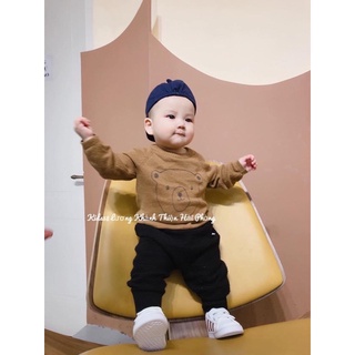 Áo len nâu dài tay cho bé trai săn sale hàng chính hãng