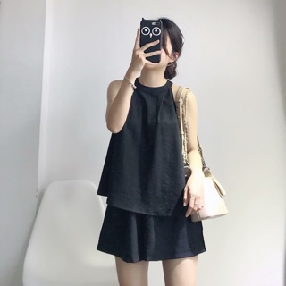 Set bộ áo yếm quần đùi ống rộng