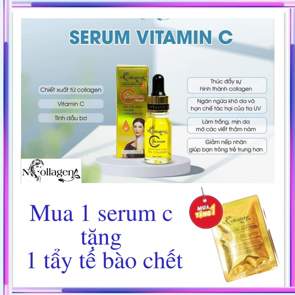 SERUM SERUM C N.COLLAGEN (Cấp độ ẩm, căng bong da, xóa nếp nhăn khóe mắt môi). Khối lượng 10ml