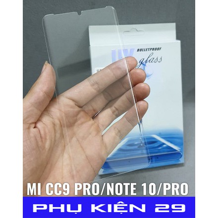[Xiaomi Mi CC9 Pro/Mi Note 10/Mi Note 10 Lite] Dán kính cường lực FULL màn FULL keo UV Glass Pro+ 9H