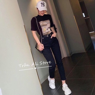 Quần baggy nữ kéo khoá có nắp túi năng động