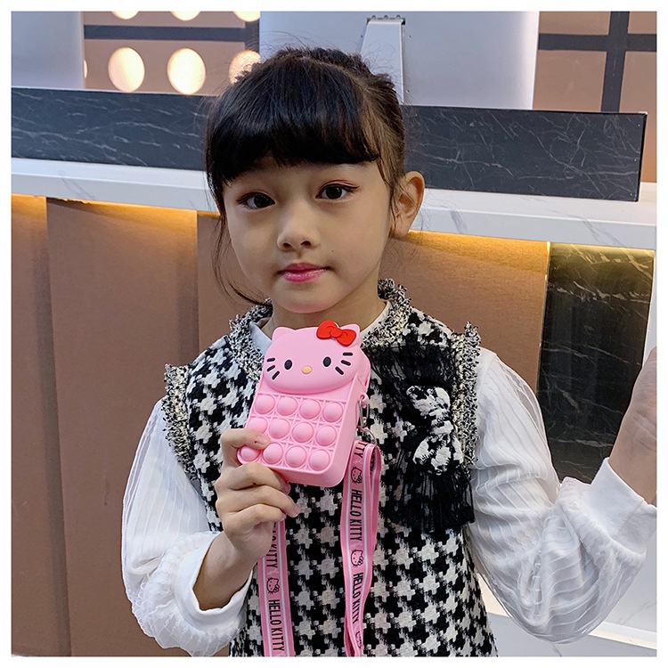 Túi xách em bé hình mèo siêu đáng yêu,túi xách cho bé gái  có dây đeo, khoá cực mượt_Thóc shop