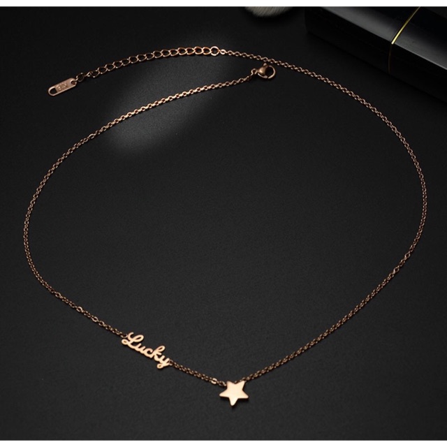 Dây chuyền titan charm ngôi sao Lucky