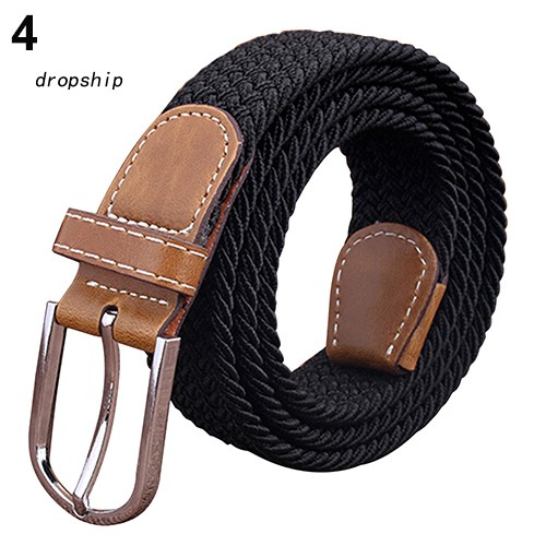 Thắt lưng vải canvas co giãn có khóa kim loại cho nam nữ