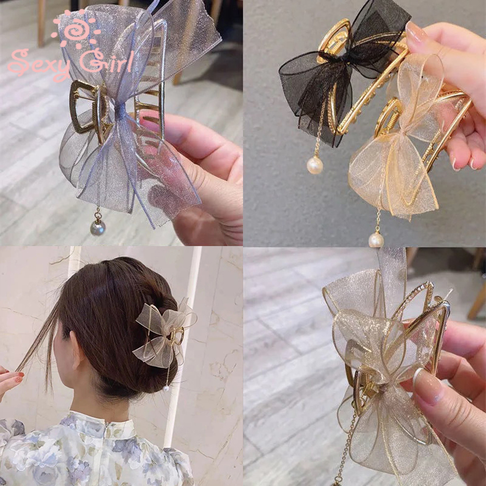 Kẹp Tóc Hình Nơ Lớn Phong Cách Hàn Quốc Thanh Lịch Dành Cho Nữ