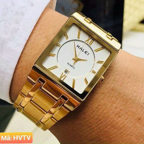 Đồng hồ nam HALEI HLV mặt vuông dây thép có lịch xem ngày | BigBuy360 - bigbuy360.vn