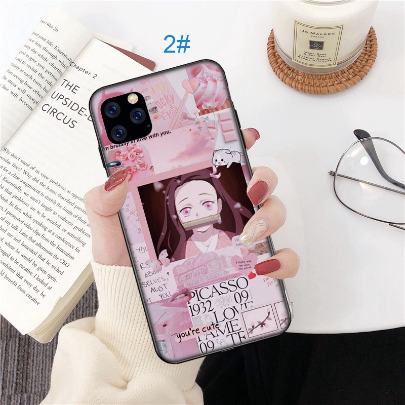 Ốp điện thoại in hình anime Kimetsu no Yaiba Demon Slayer cho iPhone 5 5s Se 6 6S 7 8 Plus X XR Xs Max