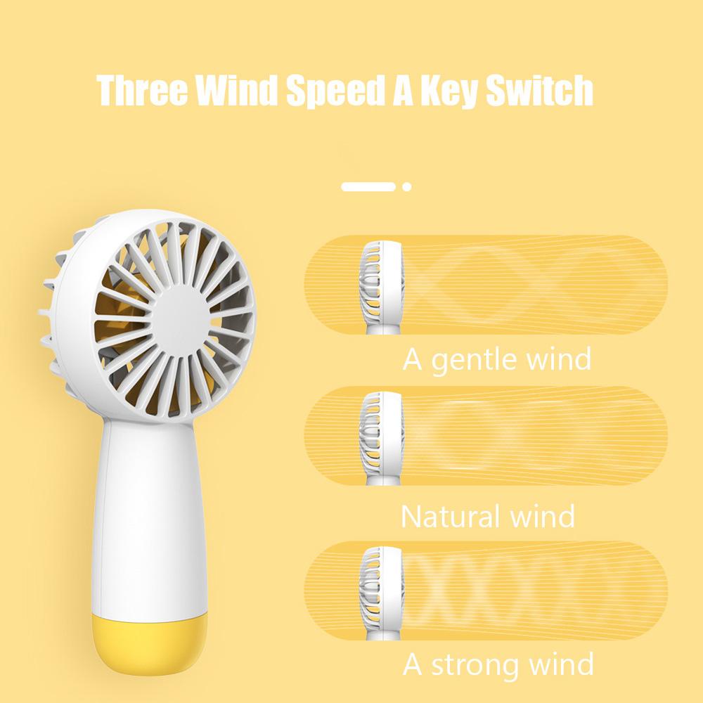 Quạt Mini Cầm Tay Sạc Cổng USB Yên Tĩnh Có Dây Đeo Tiện Dụng Và Bền