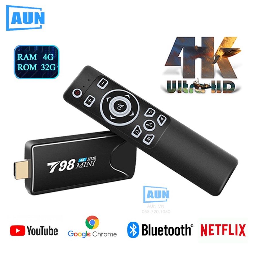 Androi Tivi Box mini Stick - Cấu hình siêu mạnh mẽ, nhỏ gọn, nhanh mượt - dùng cho máy chiếu, tivi