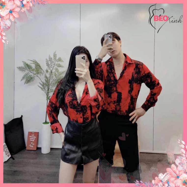 🔥BIGSIZE 60-90 KG🔥 Sơ Mi Cặp Loang béo mập xinh size lớn giá rẻ đẹp