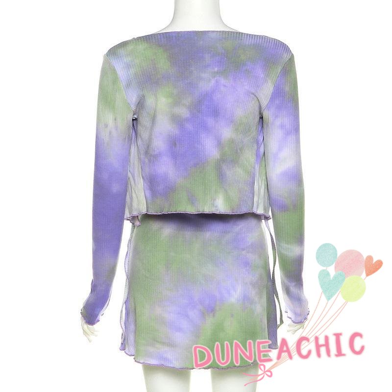 DUNEA Set đồ gồm đầm hai dây và áo khoác cardigan thời trang xinh xắn cho nữ