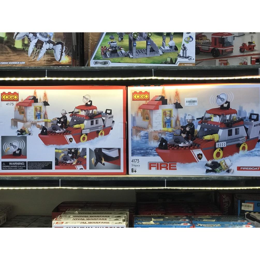 Bộ lego lắp ráp Thuyền cứu hỏa
