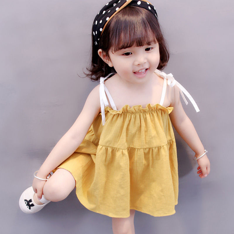 Đầm Chữ A Chất Liệu Cotton Thời Trang Mùa Hè Cho Bé