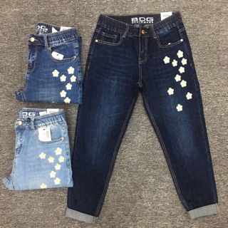 QUẦN JEANS NỮ THÊU -LƯNG CHUN -HÀNG XUẤT KHẨU