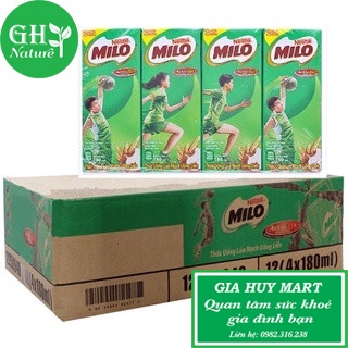 THÙNG SỮA MILO 180ML 48 HỘP ỐNG HÚT 4 CHIỀU