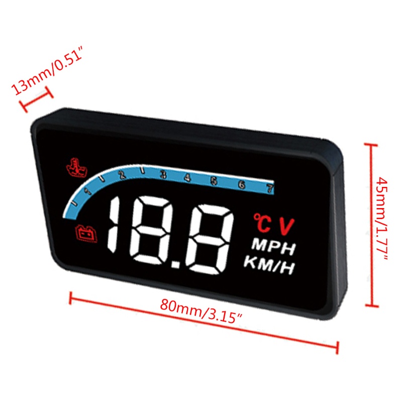 Đồng hồ đo tốc độ nước và điện áp HUD OBD2 cho xe hơi