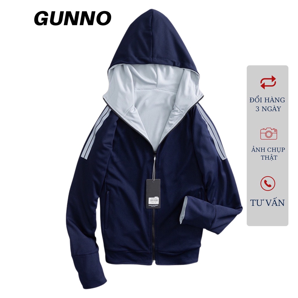 Áo chống nắng nam cao cấp GUNNO 2 lớp xuất khẩu, vải kim cương dày dặn