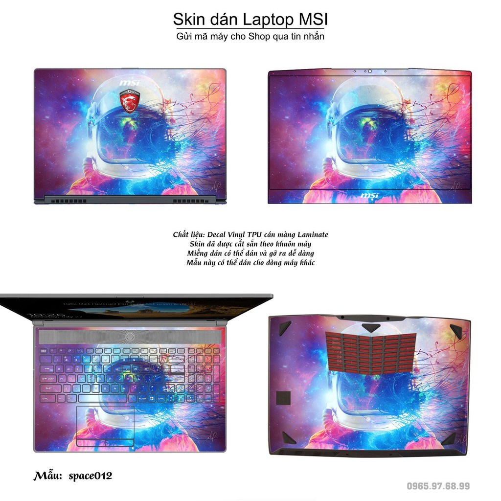 Skin dán Laptop MSI in hình không gian _nhiều mẫu 2 (inbox mã máy cho Shop)