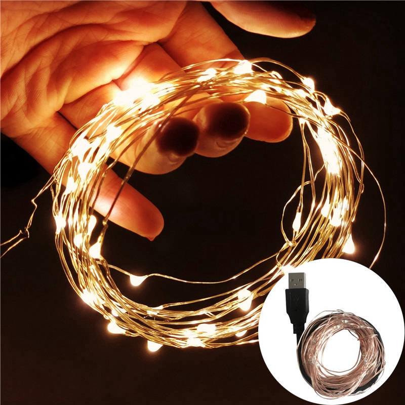 2M 3M 5M 10M Led Fairy Lights / USB Powered Copper Wire Starry Fairy Lights / Waterproof String Lights Suitable Indoor And Outdoor / Decoration Night Light Perfect For Bedroom,Christmas,Ramadan,New Year,Parties,Wedding,Birthday,Kids Room,Patio,Window