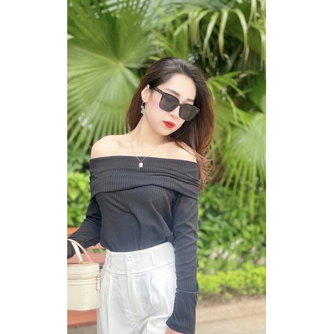 Áo len tăm trễ vai, áo len tăm body dài tay | BigBuy360 - bigbuy360.vn