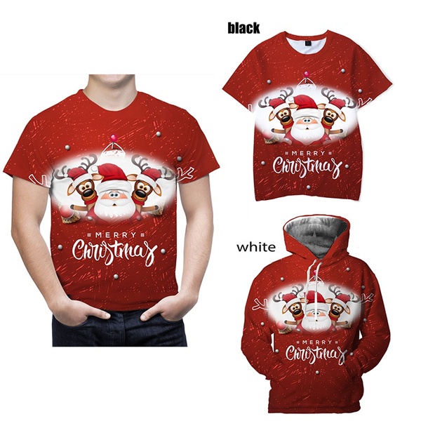 Áo Thun Tay Dài In Hình Ông Già Noel 3D Thời Trang Cho Nam Nữ